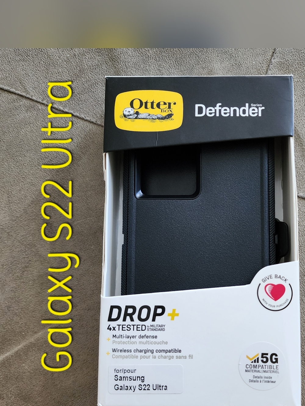 New Otterbox Defender Samsung S22 Ultra Case & Holder w/Skinomi Screen Protector